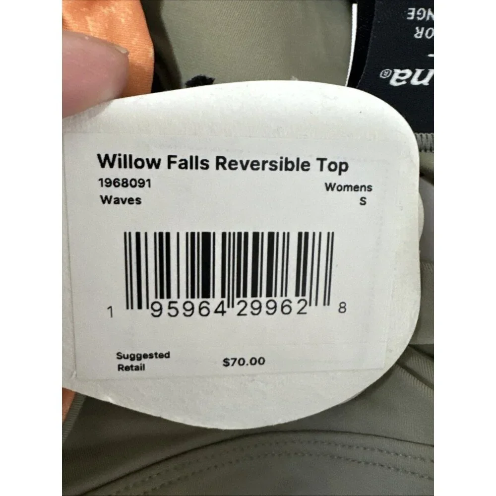 Prana Women's S Willow Falls Reversible Sporty Swim‎ Top Waves Multi NWT 9714